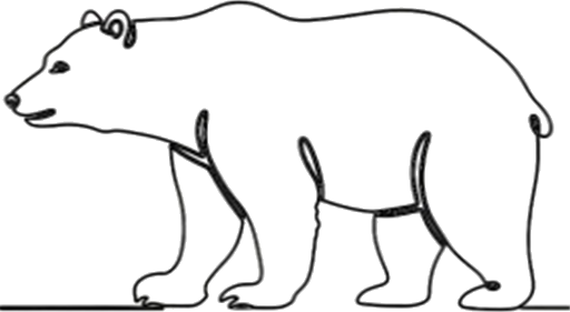 Silhouettenskizze eines Braunbärs